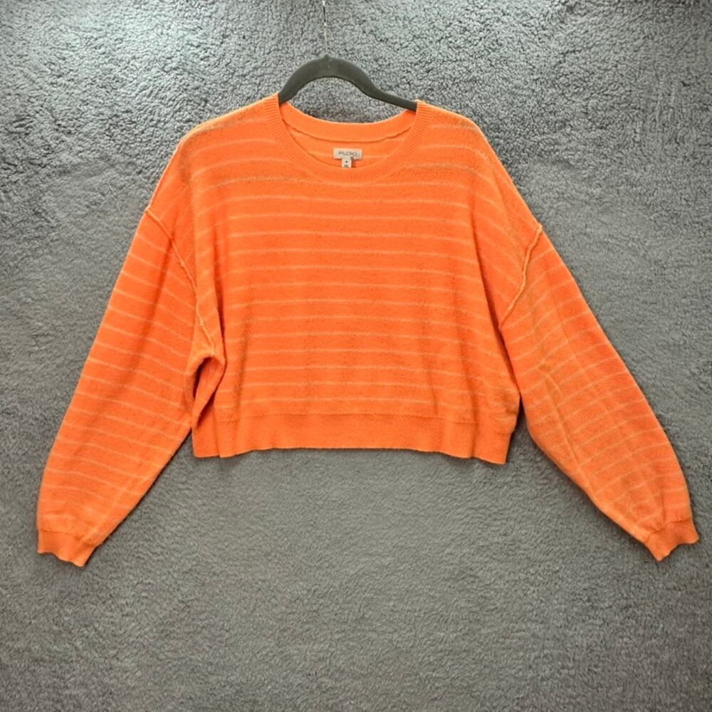 Pilcro Women's Medium 100% Cashmere Orange Crop Long Sleeve Sweater Soft Comfort